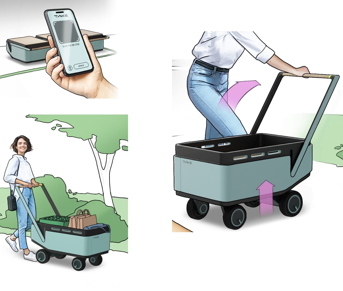 Intuitive handling of the cart